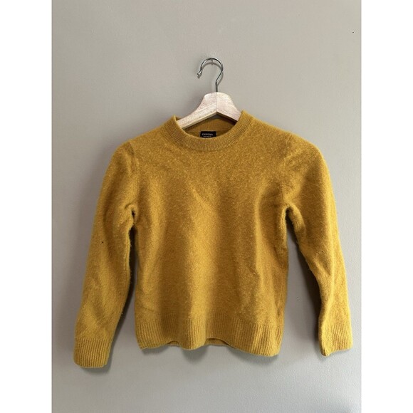 Crewcuts 100% Cashmere Yellow Crewneck Pullover Sweater Kids XL 12/14 Flawed - Picture 1 of 12